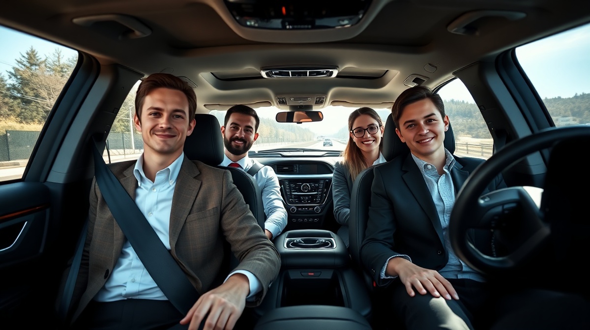 luxury black car service San Diego illustration
