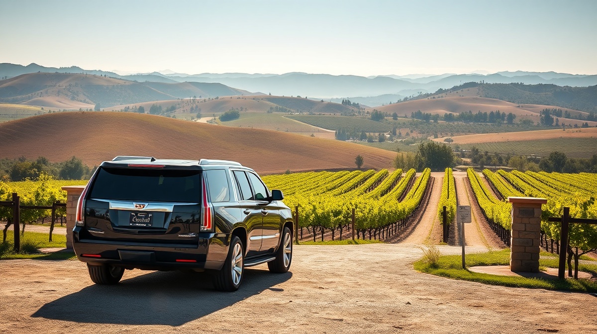 luxury black car service San Diego illustration