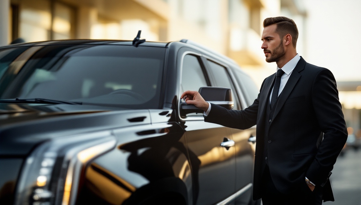 black car service san diego illustration