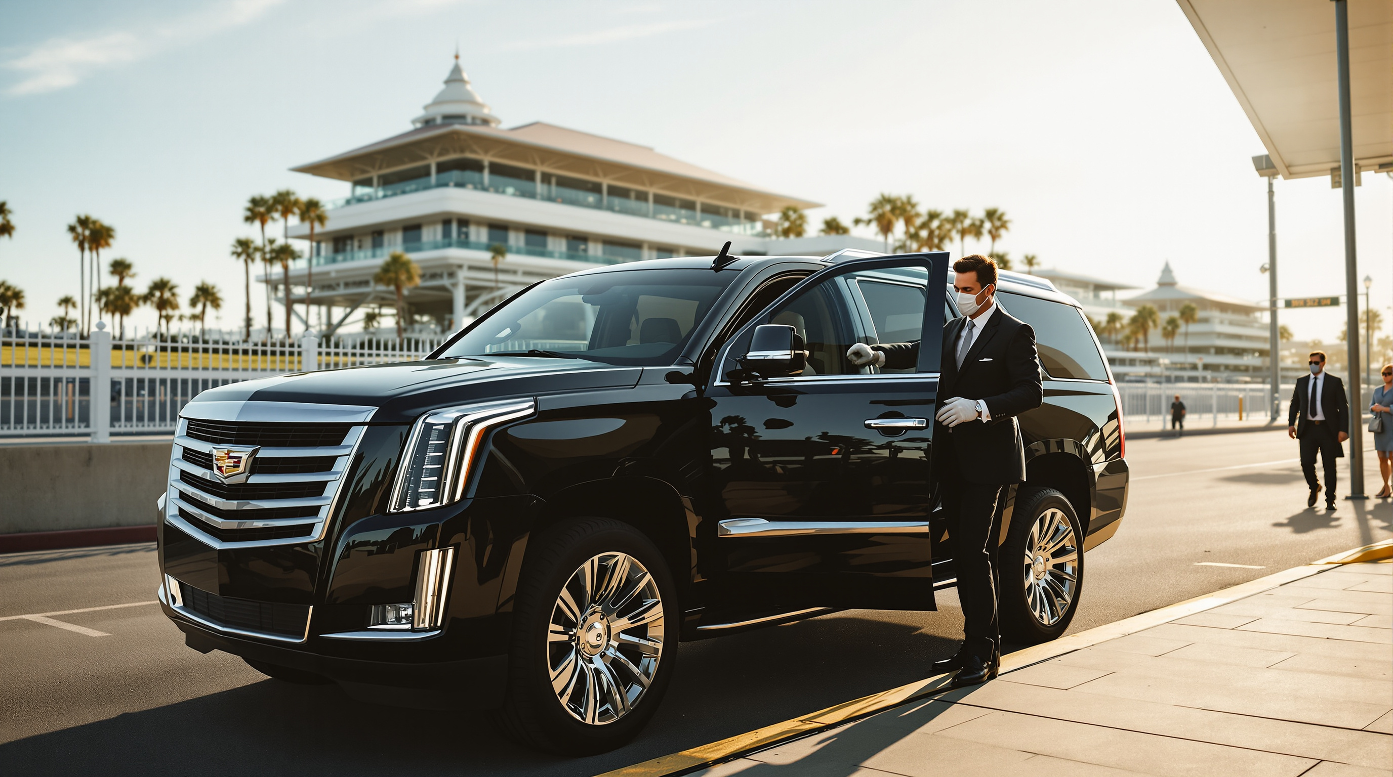 del mar racetrack chauffeur service illustration
